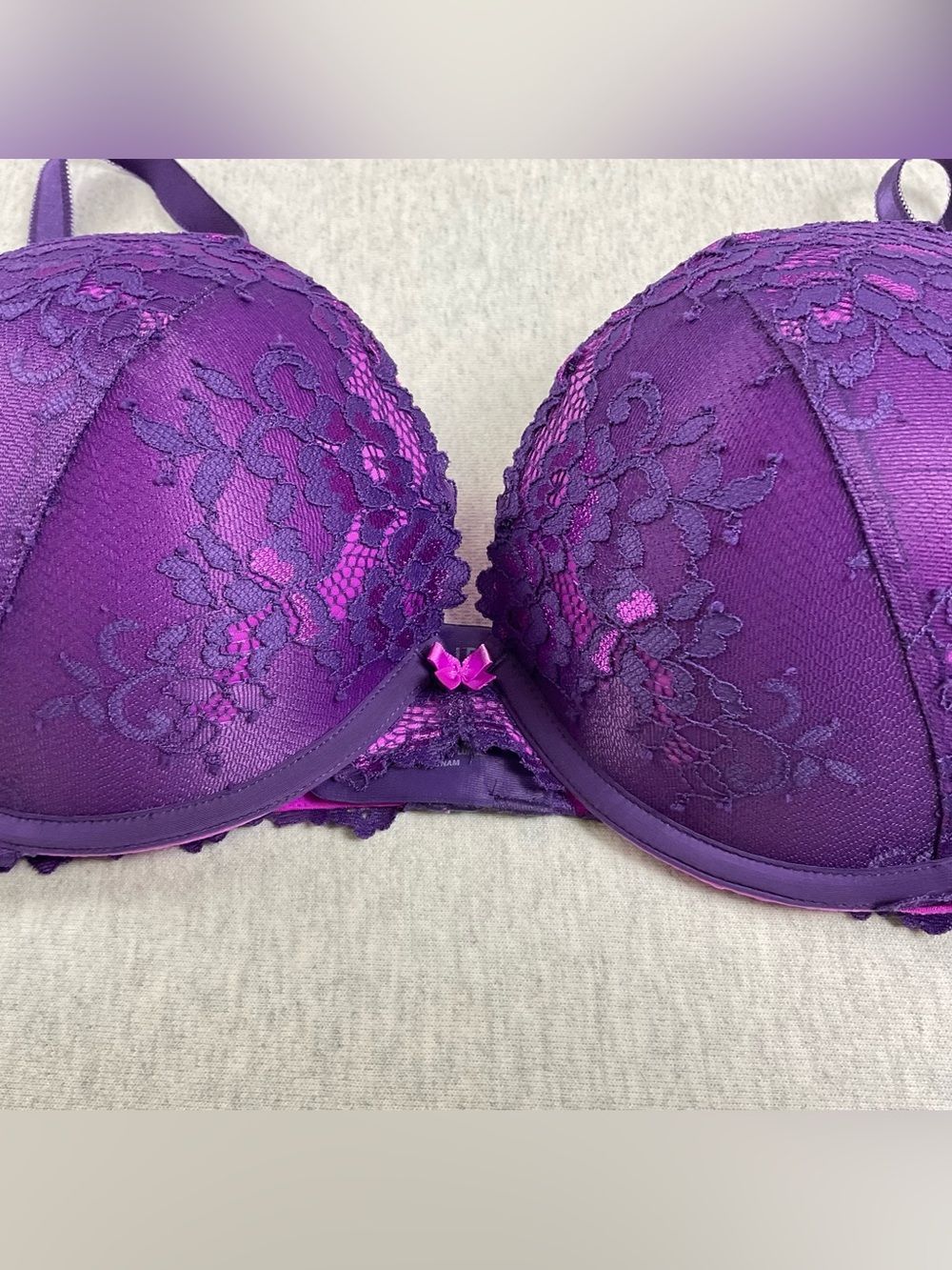 Torrid Push-Up Bra Women’s 42C Floral Lace Underwire Padded Purple and Pink - Picture 5 of 9